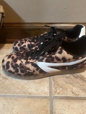 Dolce Vita Leopard Print Sneakers with White Accent